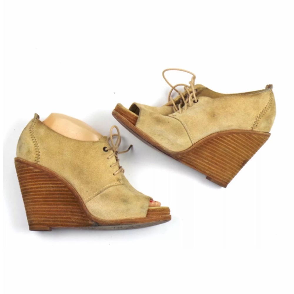 Rag & Bone Open To Suede Leather Wedge 7 US37